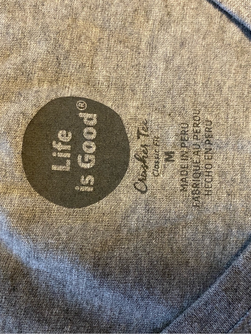 Life Is Good Heather Gray Tee with Dragonfly Logo - Picture 3 of 4